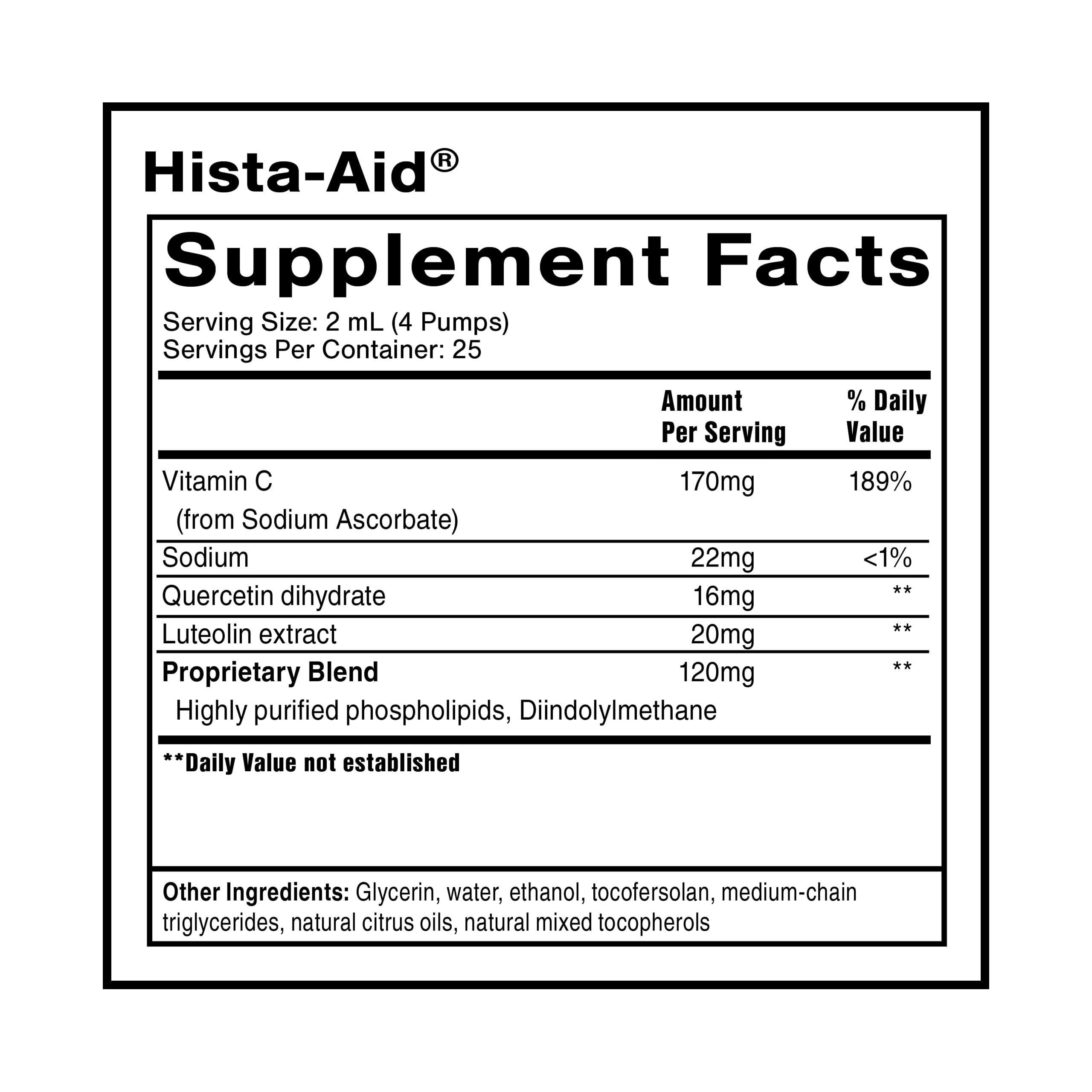 Quicksilver Scientific Hista-Aid – Nanoemulsified Flavonoids with Liposomal Vitamin C (50ml)