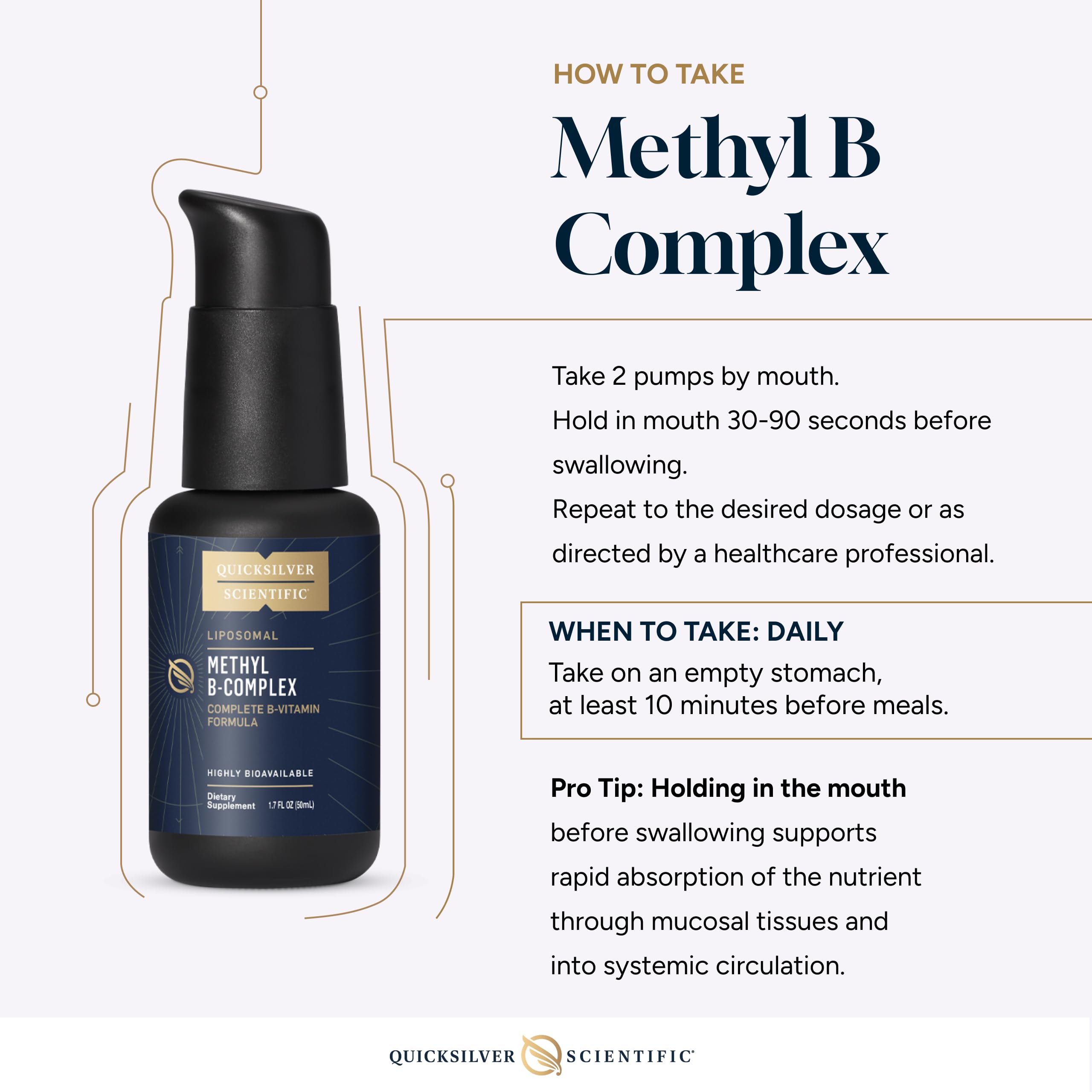 Quicksilver Scientific Methyl B Complex – Liposomal B Vitamin Liquid (50 ml)