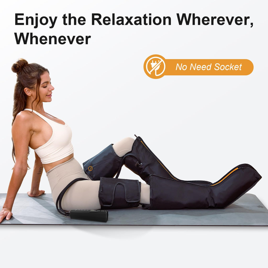 QUINEAR Cordless Full-Leg Air Compression – Portable Leg & Foot Massager