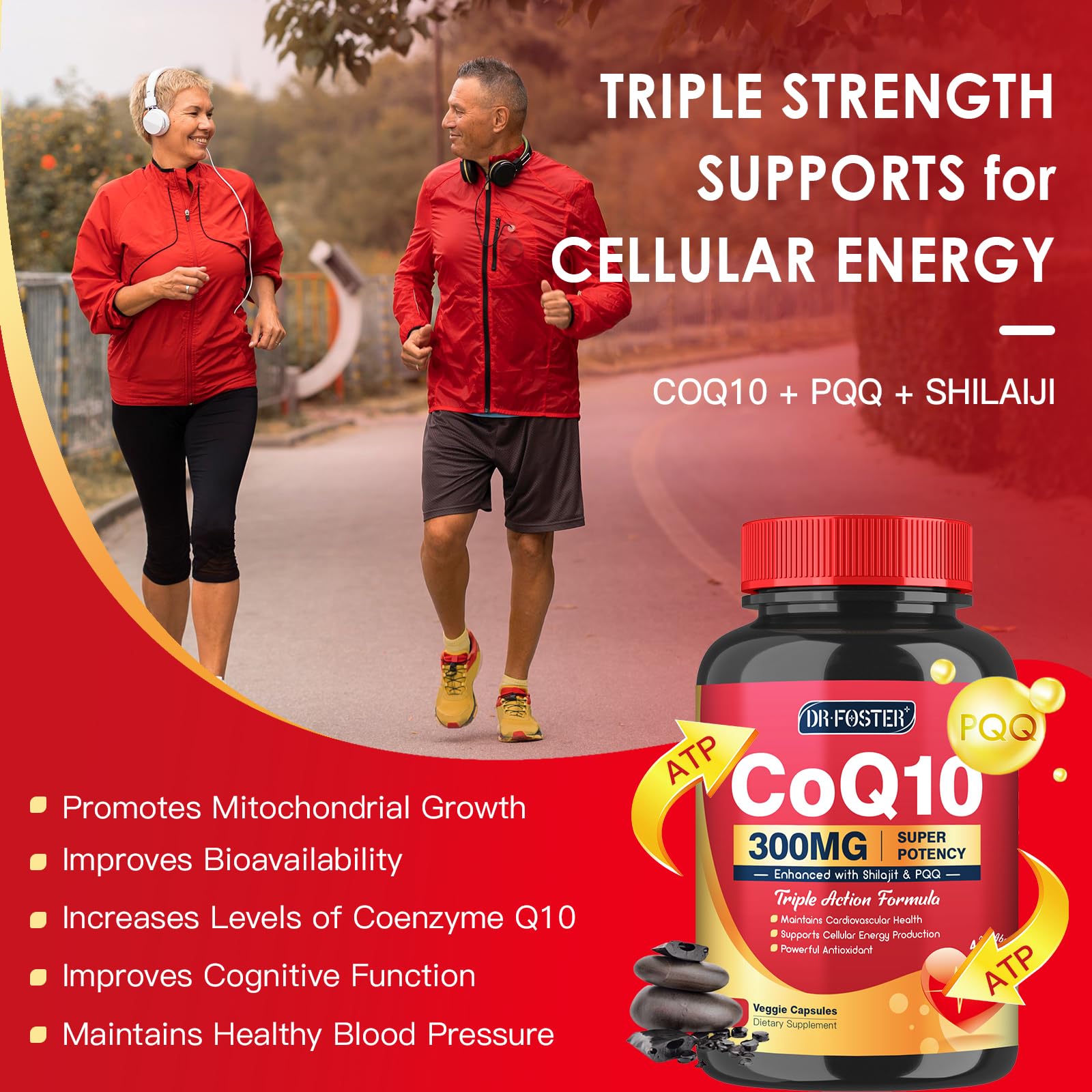 Quinovit CoQ10 300mg with PQQ & Shilajit - 120 Capsules | High Absorption