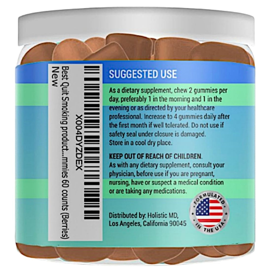 Best Quit Smoking products | Quit Vaping with 3 in 1 clinically studied Vernonia Cinerea St. John's Wort Ashwagandha | May help cut smoking | All-Natural | Sugar Free Gummies 60 counts (Berries)