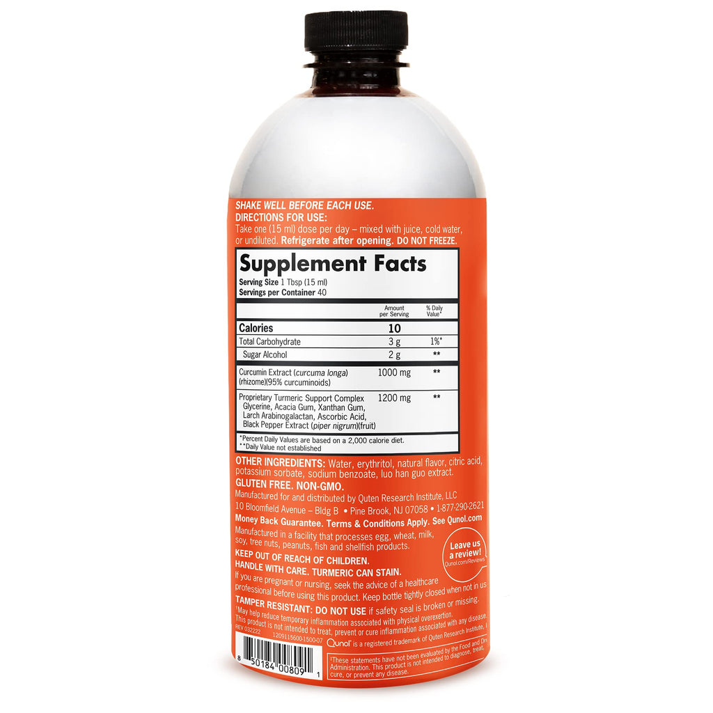 Qunol Liquid Turmeric Curcumin 1000mg with Black Pepper – Joint Support