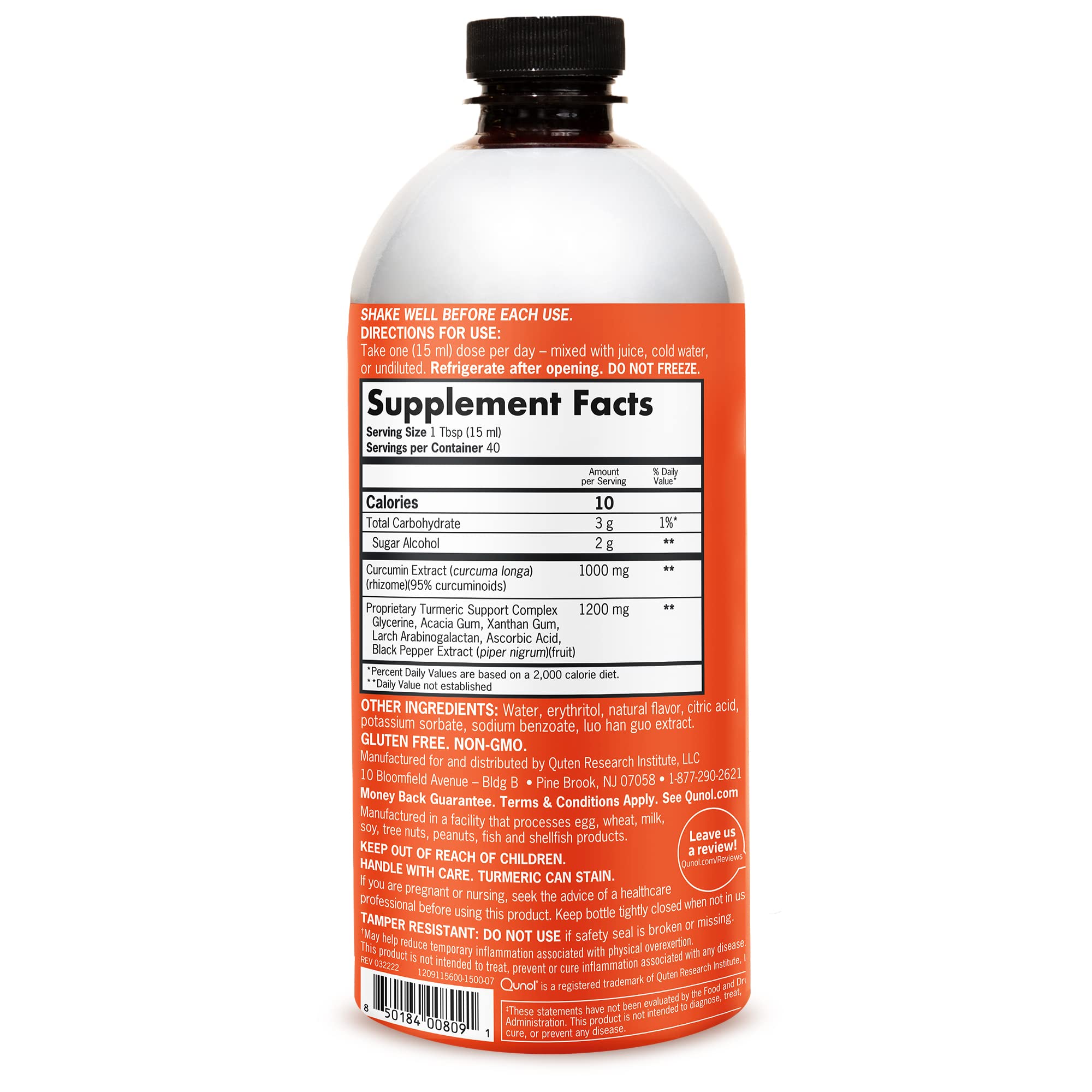 Qunol Liquid Turmeric Curcumin 1000mg with Black Pepper – Joint Support