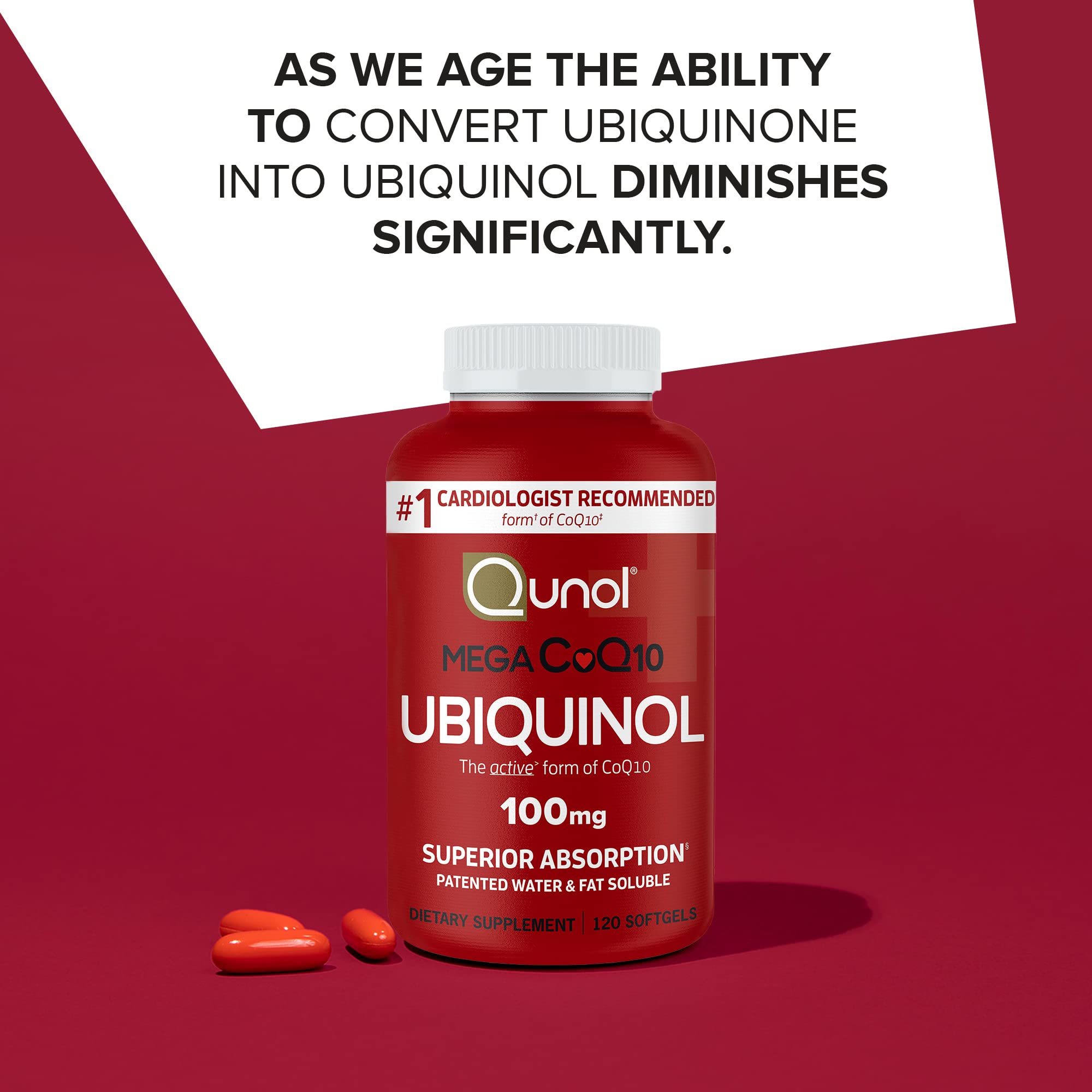 Qunol Mega Ubiquinol CoQ10 100mg – Superior Absorption, 240 Softgels (Pack of 2)