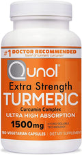 Qunol Turmeric Curcumin 1500mg | Ultra High Absorption | Joint Support | 180 Count (2-Month Supply)