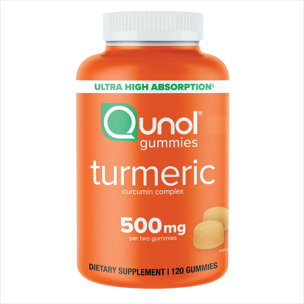 Qunol Turmeric Gummies - 500 mg Turmeric Curcumin | Joint Support, Ultra High Absorption | Vegan & Gluten Free - 120 Count