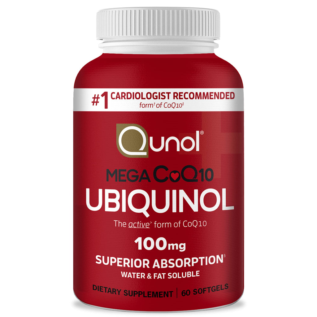 Qunol Ubiquinol CoQ10 100mg Softgels – Superior Absorption, Heart Health & Blood Pressure Support | 60 Count