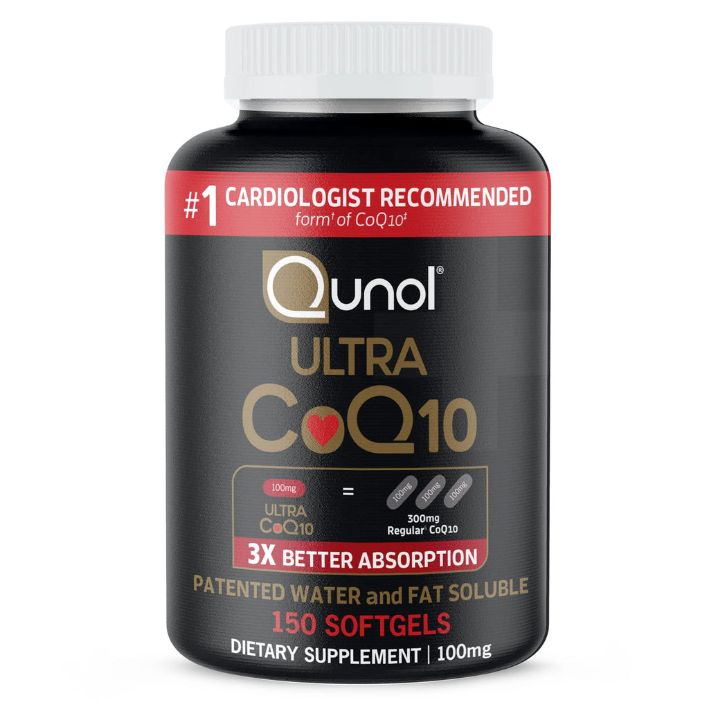 Qunol Ultra CoQ10 100mg Softgels — 3X Absorption, Heart Health & Energy (150 Count)