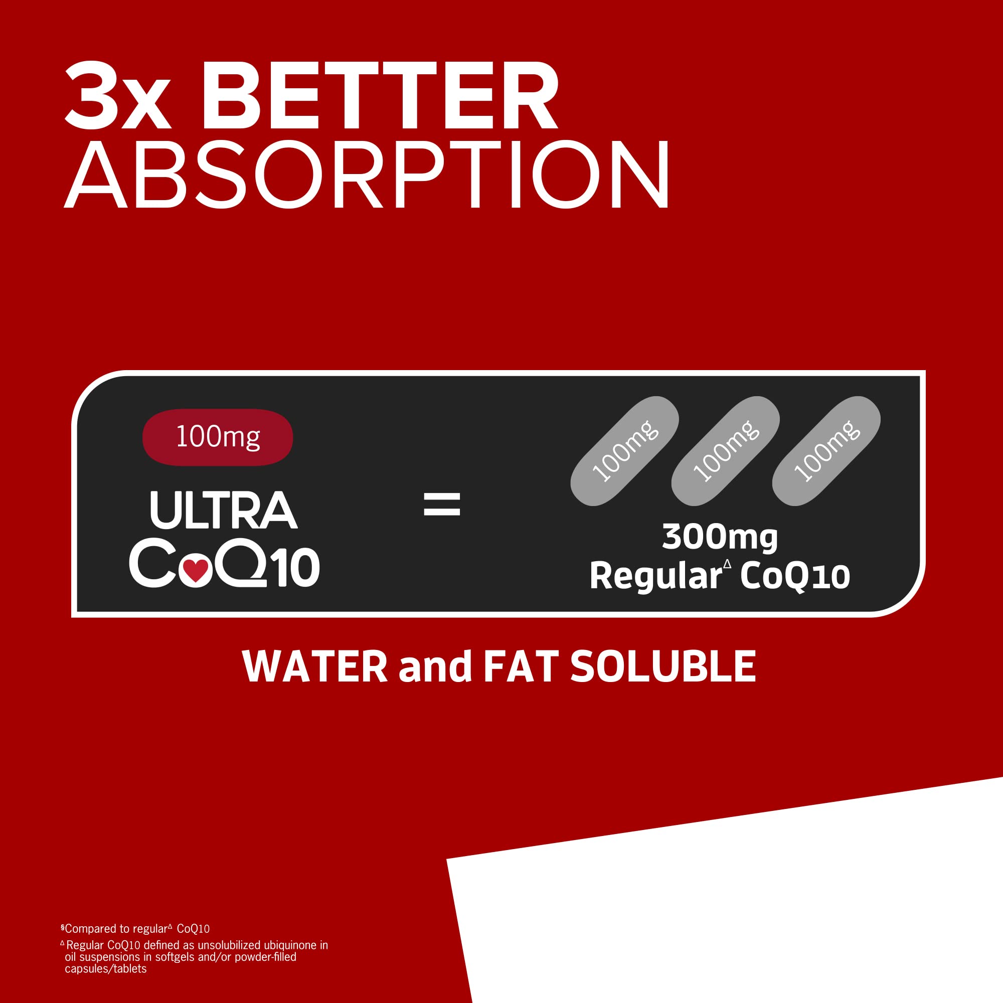 Qunol Ultra CoQ10 100mg | 3x Better Absorption | Water & Fat-Soluble CoQ10 | 240 Softgels