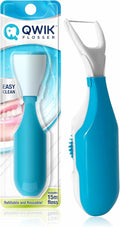 QWIK Automatic Dental Flosser – Click-to-Use, Refillable, Travel-Ready (Light Blue)