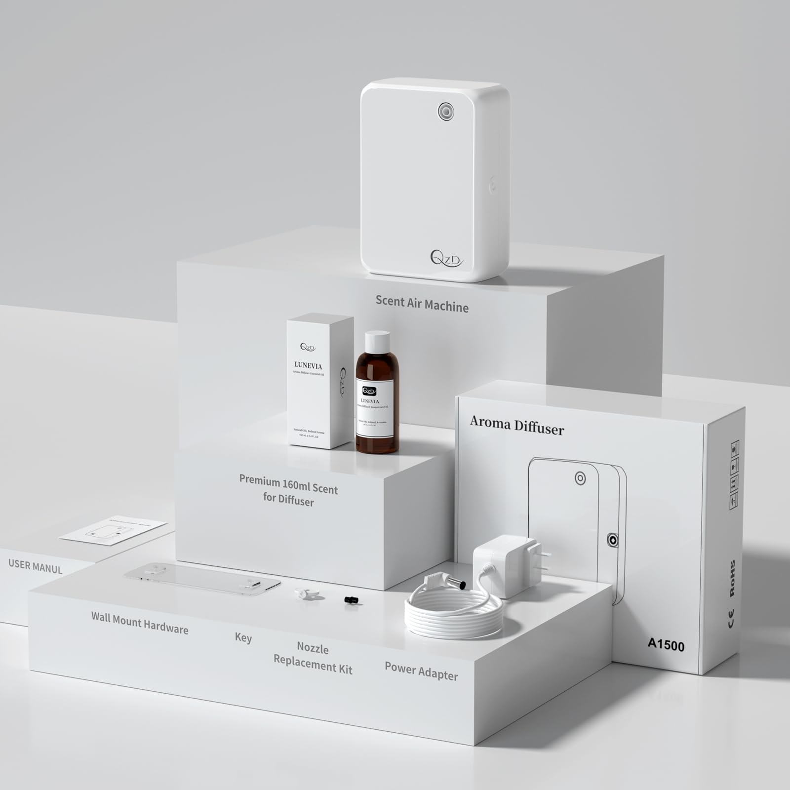 QZD Smart Scent Air Machine – 500ML Capacity, 2500 Sq Ft Coverage