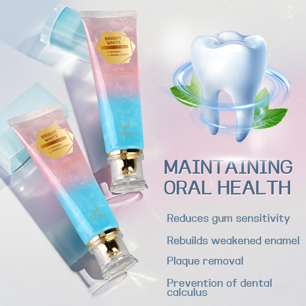 2PCS Radiant Whitening Toothpaste with Niacinamide – Deep Cleaning & Whitening