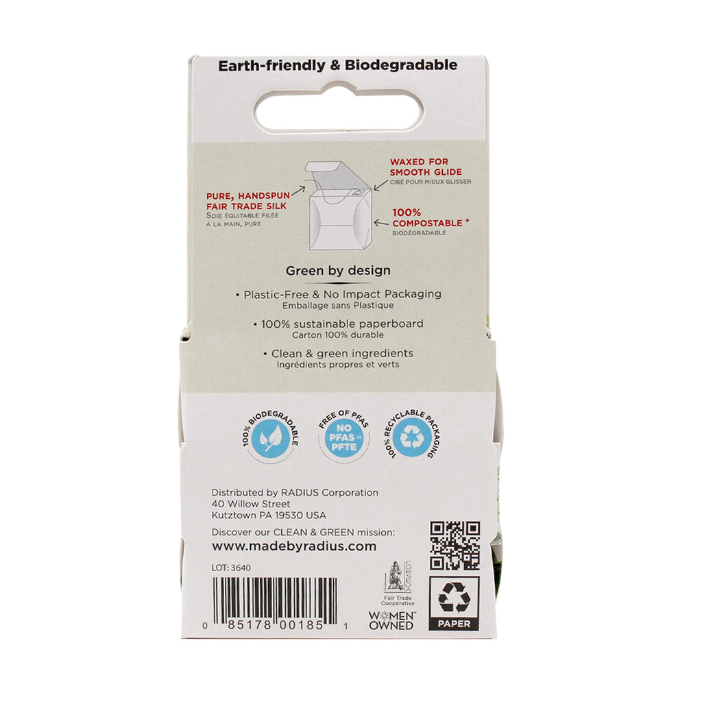RADIUS Dental Floss – Natural Silk, Unscented, 33 Yards (Pack of 6)