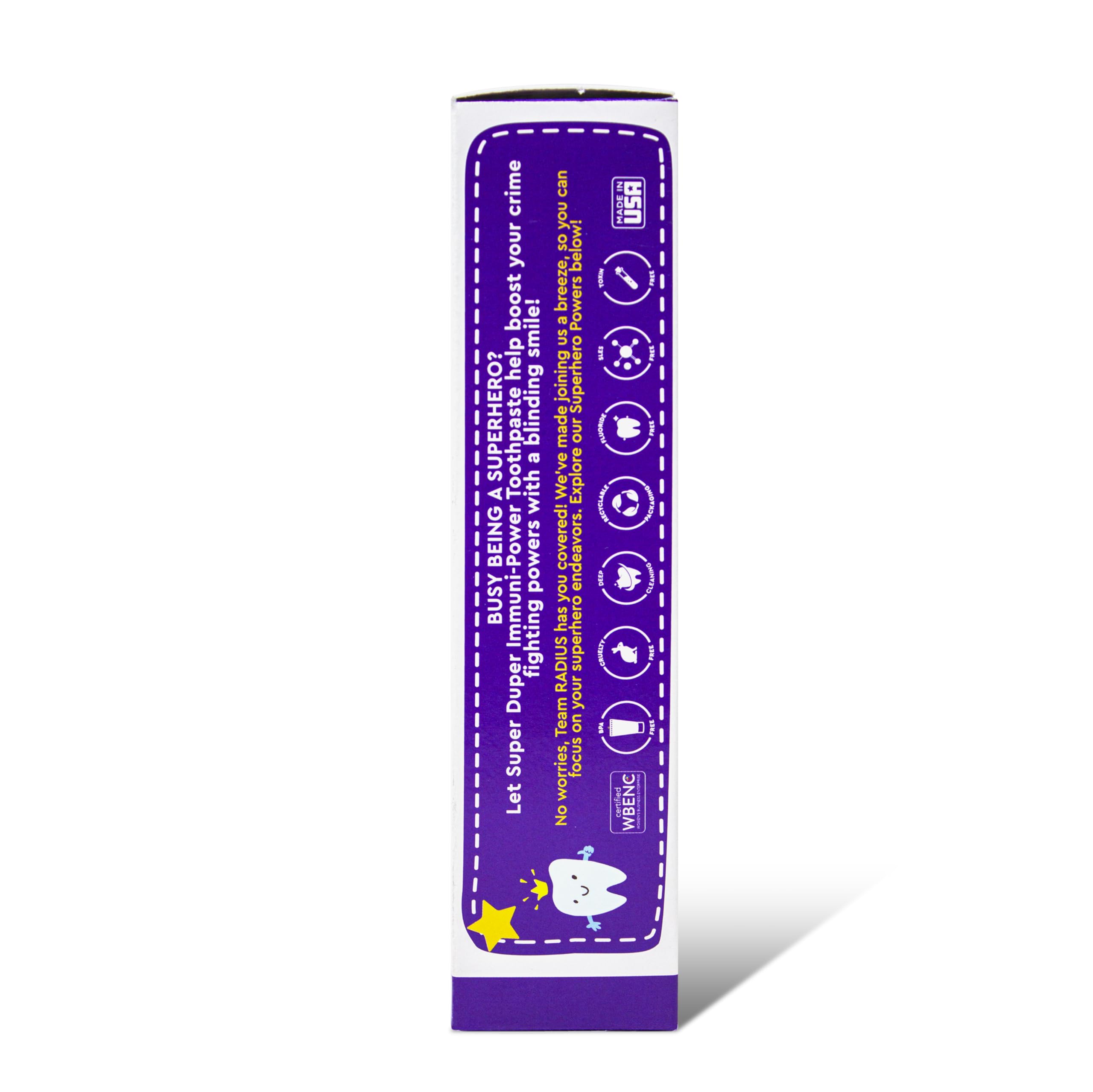 RADIUS Kids Immunity Toothpaste 3-Pack | Super Duper Bubble Berry Mint 2.5 oz
