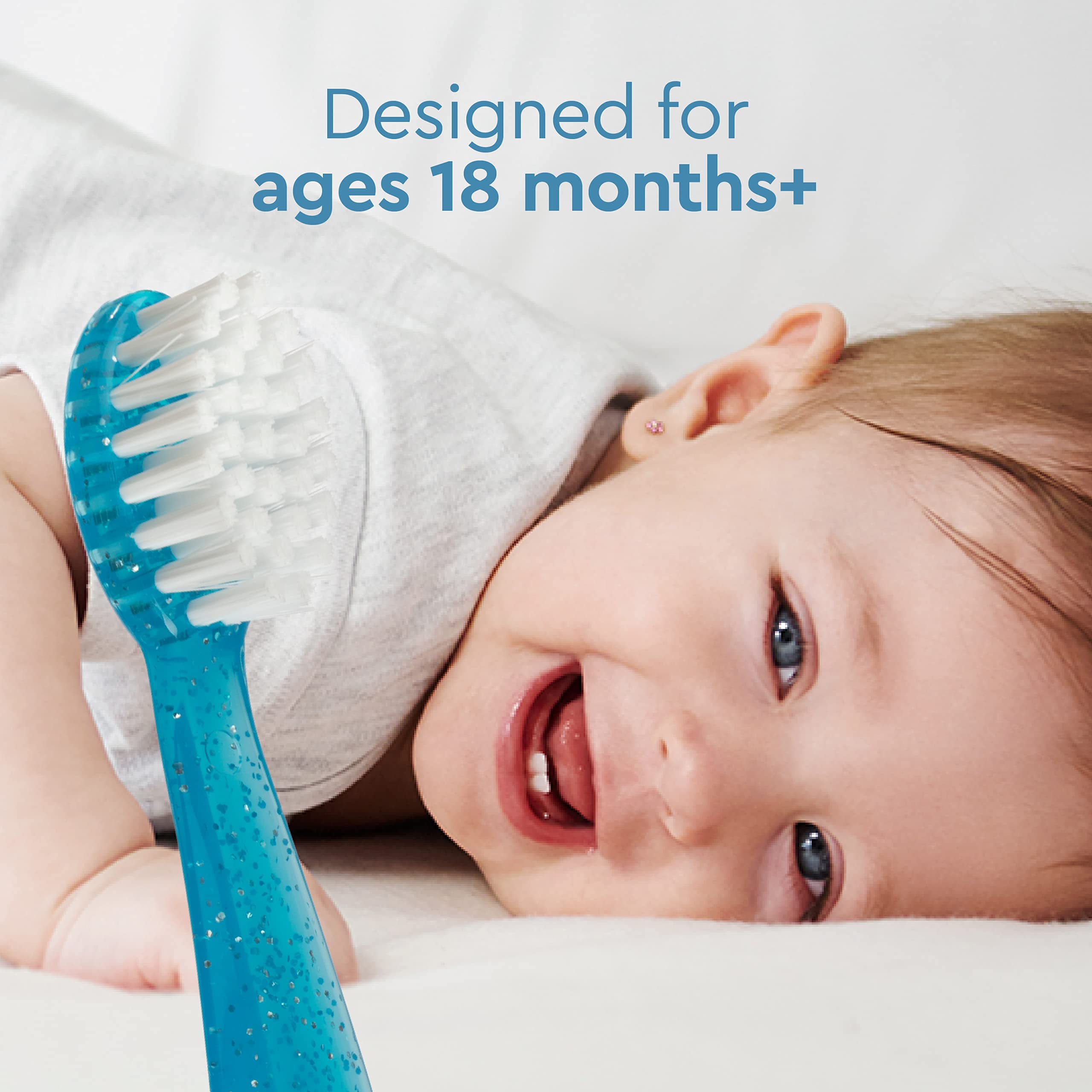 RADIUS Totz Toothbrush - Extra Soft Toddler Toothbrushes (18 Months+), BPA Free & ADA Accepted - Pack of 3