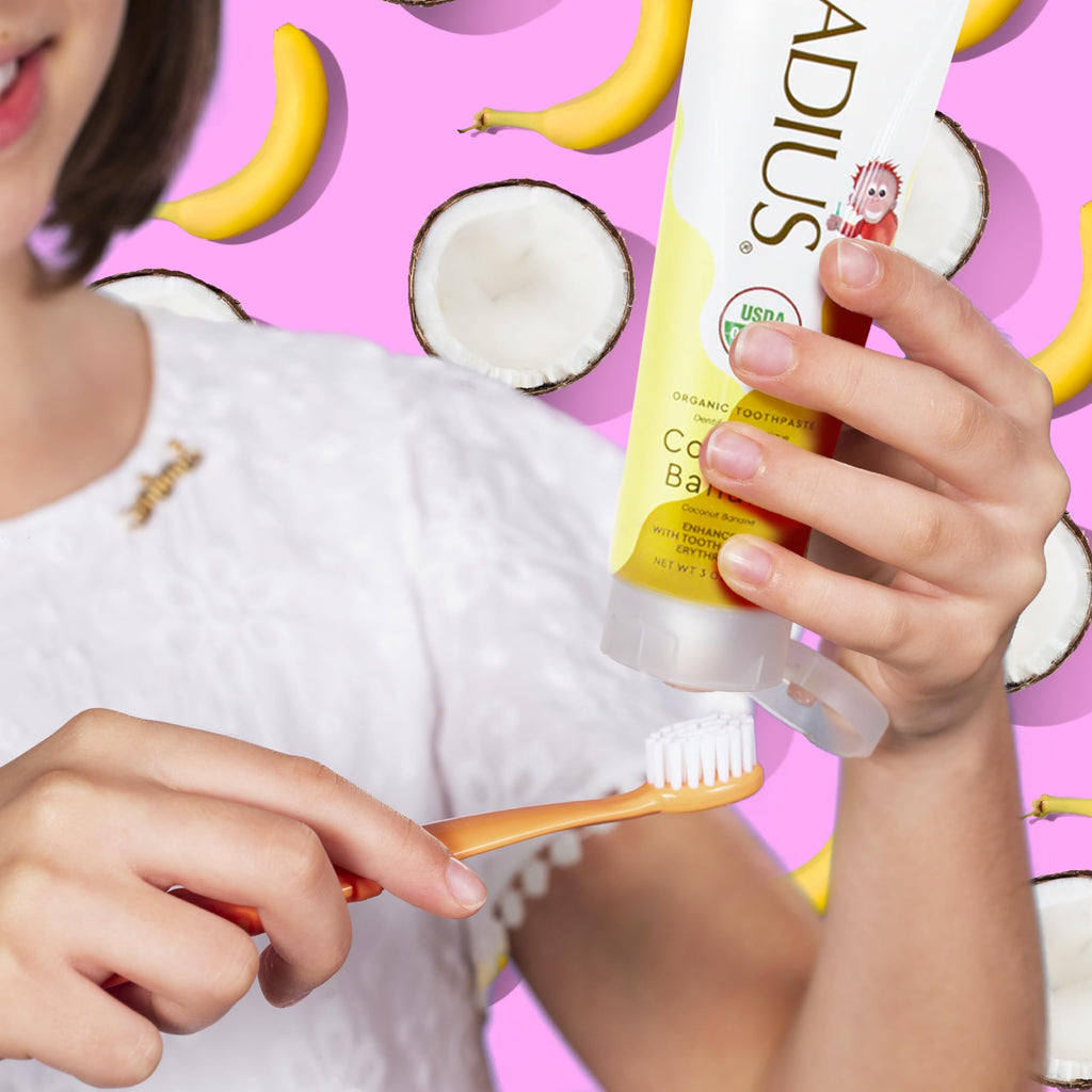 RADIUS USDA Organic Kids Toothpaste Coconut Banana 3oz – 6 Pack