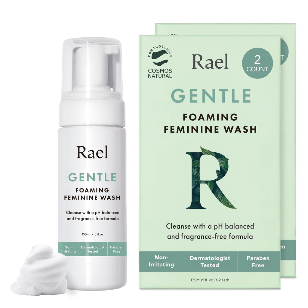 Rael Feminine Wash Foaming Cleanser for Women – Unscented, Cosmos Certified Natural (5oz, 4 Pack)