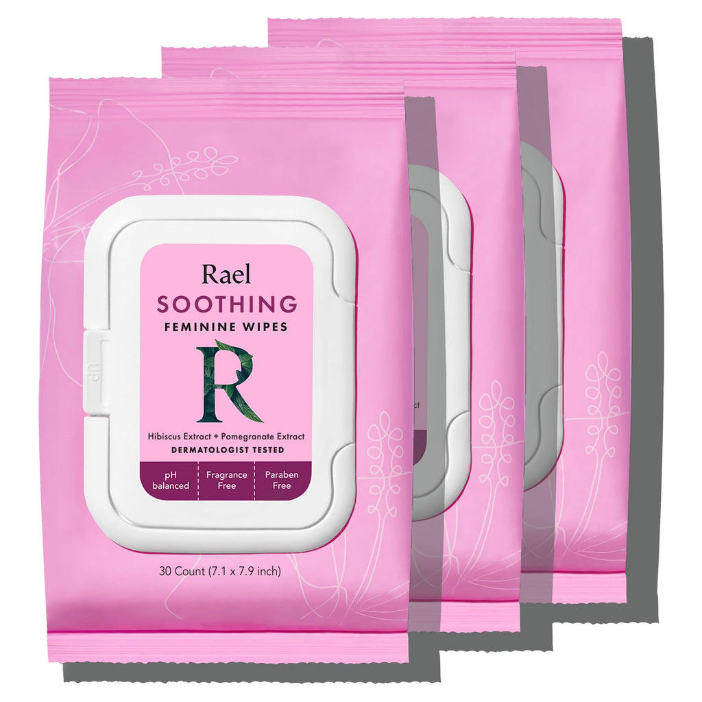 Rael Feminine Wipes | Soothing, pH-Balanced Care for Women | 3 Pack (4.4 fl oz each)
