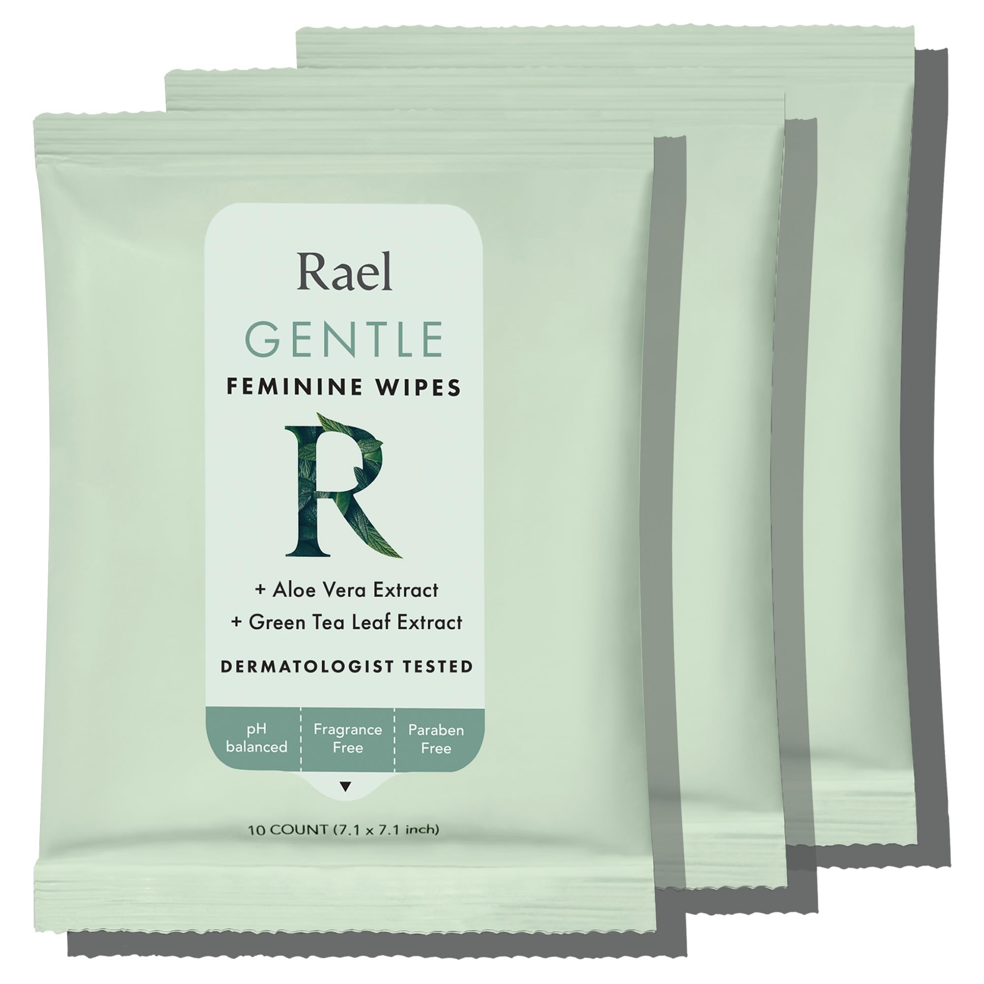Rael Feminine Wipes – Flushable, Travel-Size, Hypoallergenic, All Skin Types (3 x 10 Count)