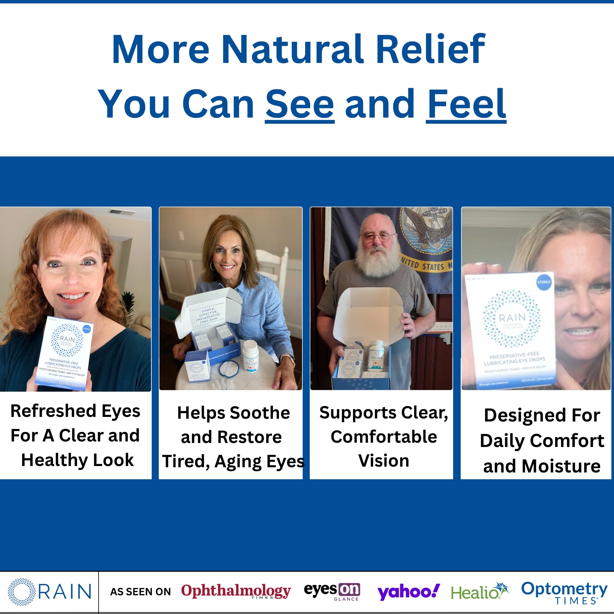 Rain Preservative Free Eye Drops | Contact Lens Friendly Artificial Tears | Pack of 2