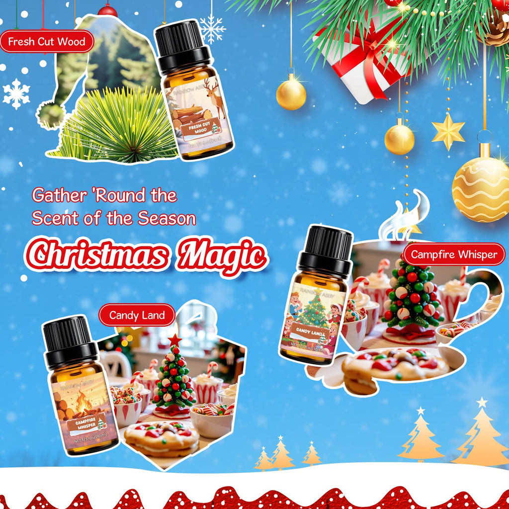 RAINBOW ABBY Christmas Fragrance Oil Set – 6x10ml Holiday Diffuser Oils