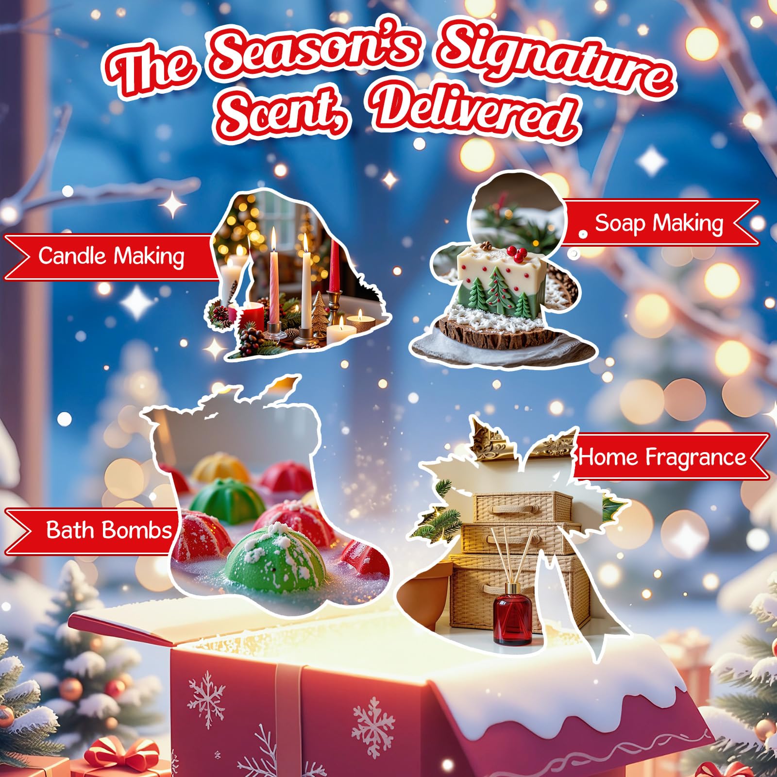 RAINBOW ABBY Christmas Fragrance Oil Set – 6x10ml Holiday Diffuser Oils