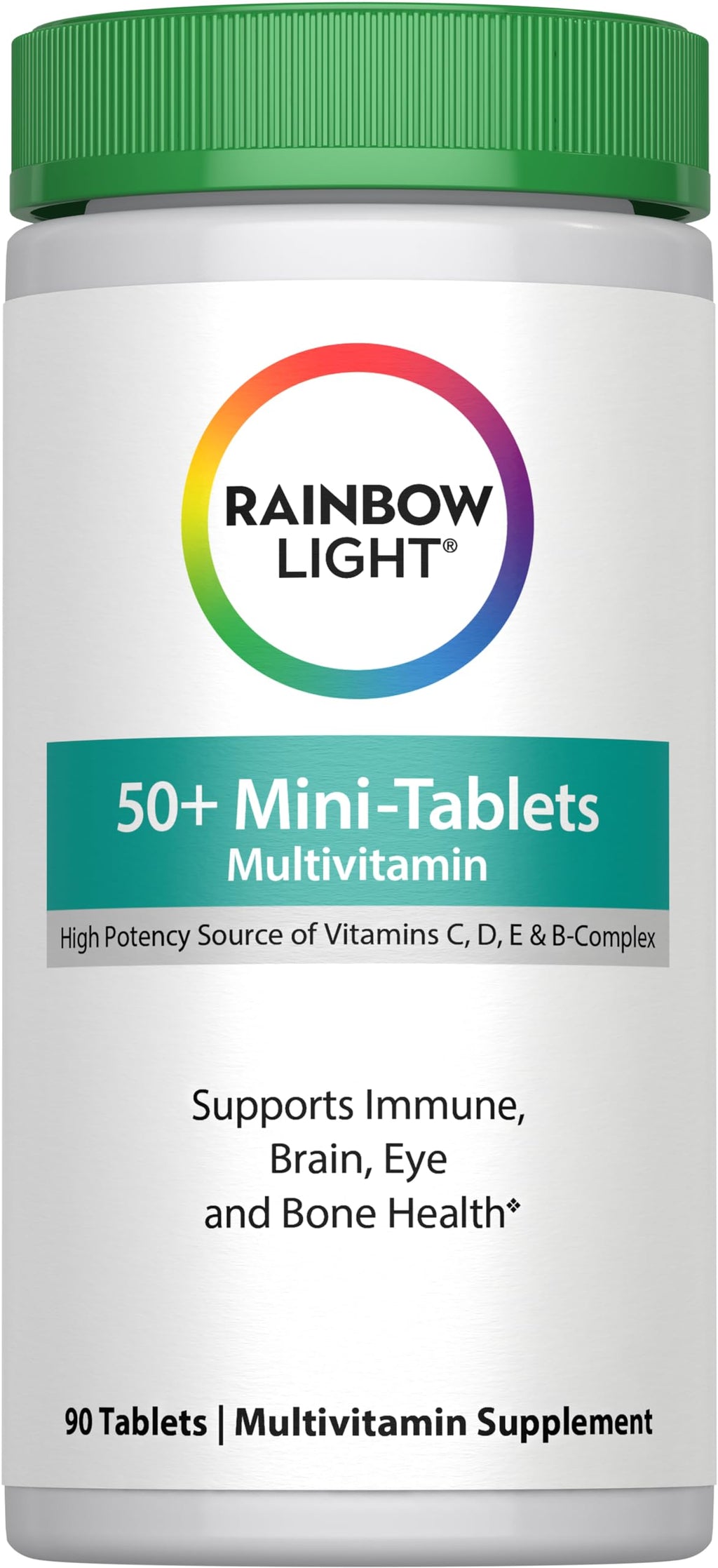 Rainbow Light 50+ Mini-Tablet Multivitamin - 90 Mini-Tablets | Immune & Vitality Support for Adults 50+