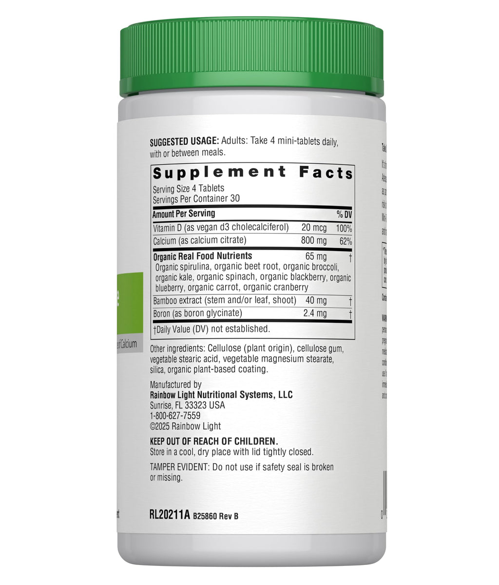 Rainbow Light Calcium Citrate with Vitamin D – High-Potency Bone Health (120 Count)