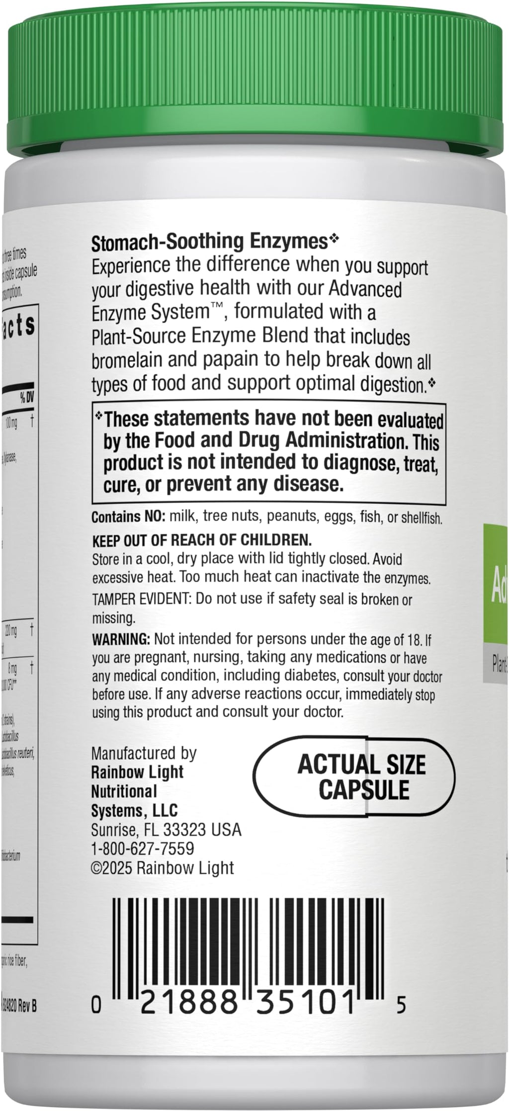 Rainbow Light Advanced Enzyme System Capsules – 90 Count