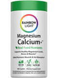 Rainbow Light Magnesium Calcium + Food Based Tablets – 180 Tablets | Magnesium 2:1 with Vitamin D & Spirulina