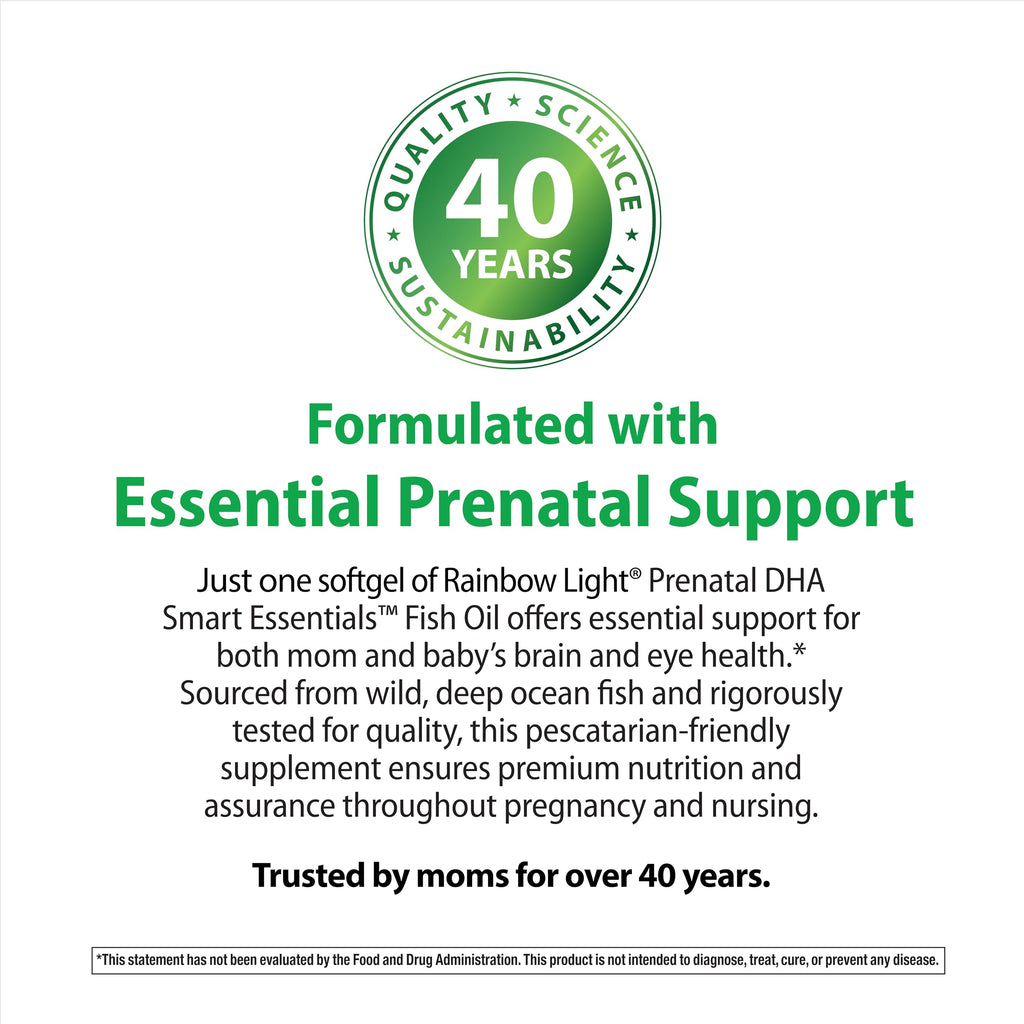 Rainbow Light Prenatal DHA Smart Essentials - Omega-3 60 Softgels