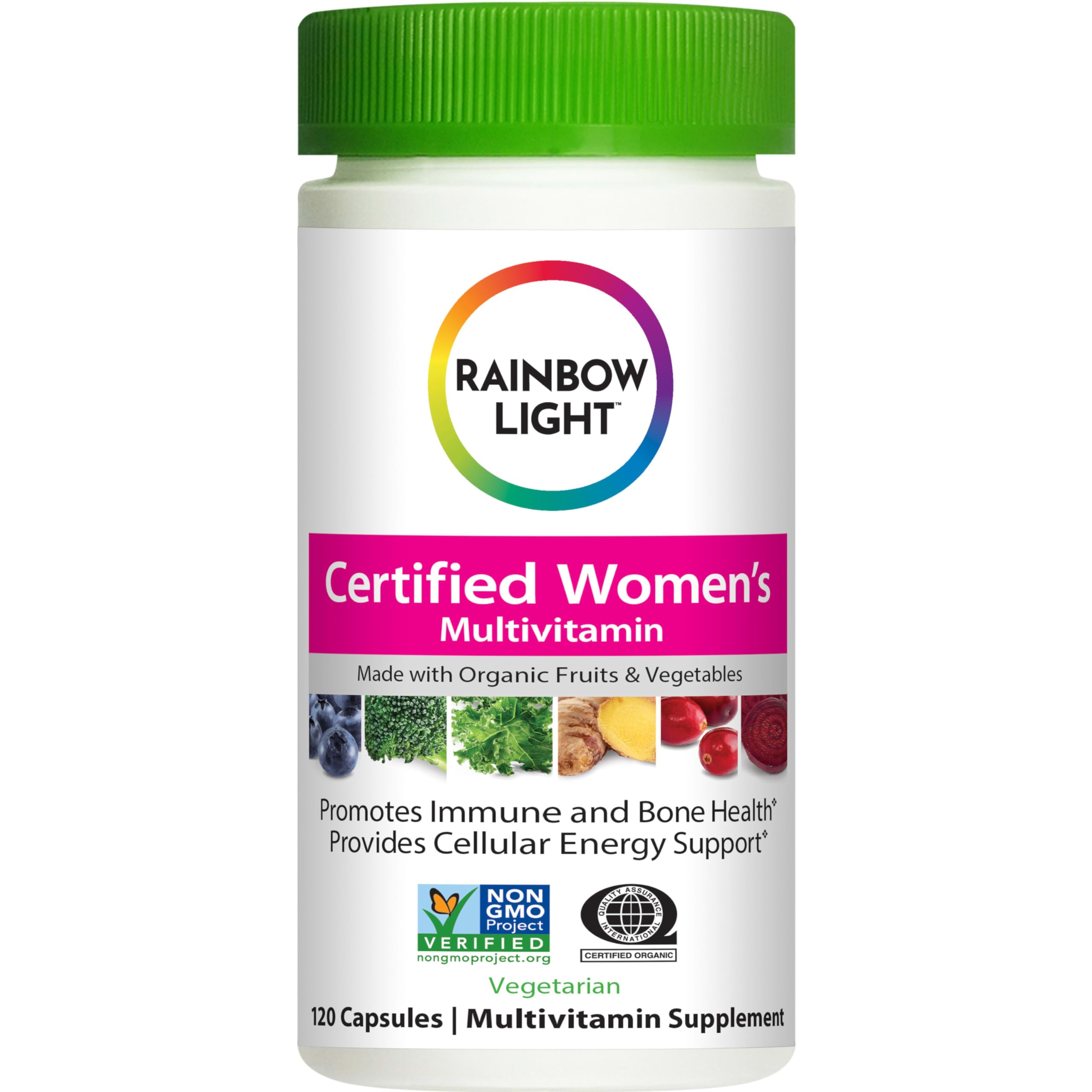 Rainbow Light Certified Women's Multivitamin – 120 Caps (Pack May Vary) – Organic, High-Potency