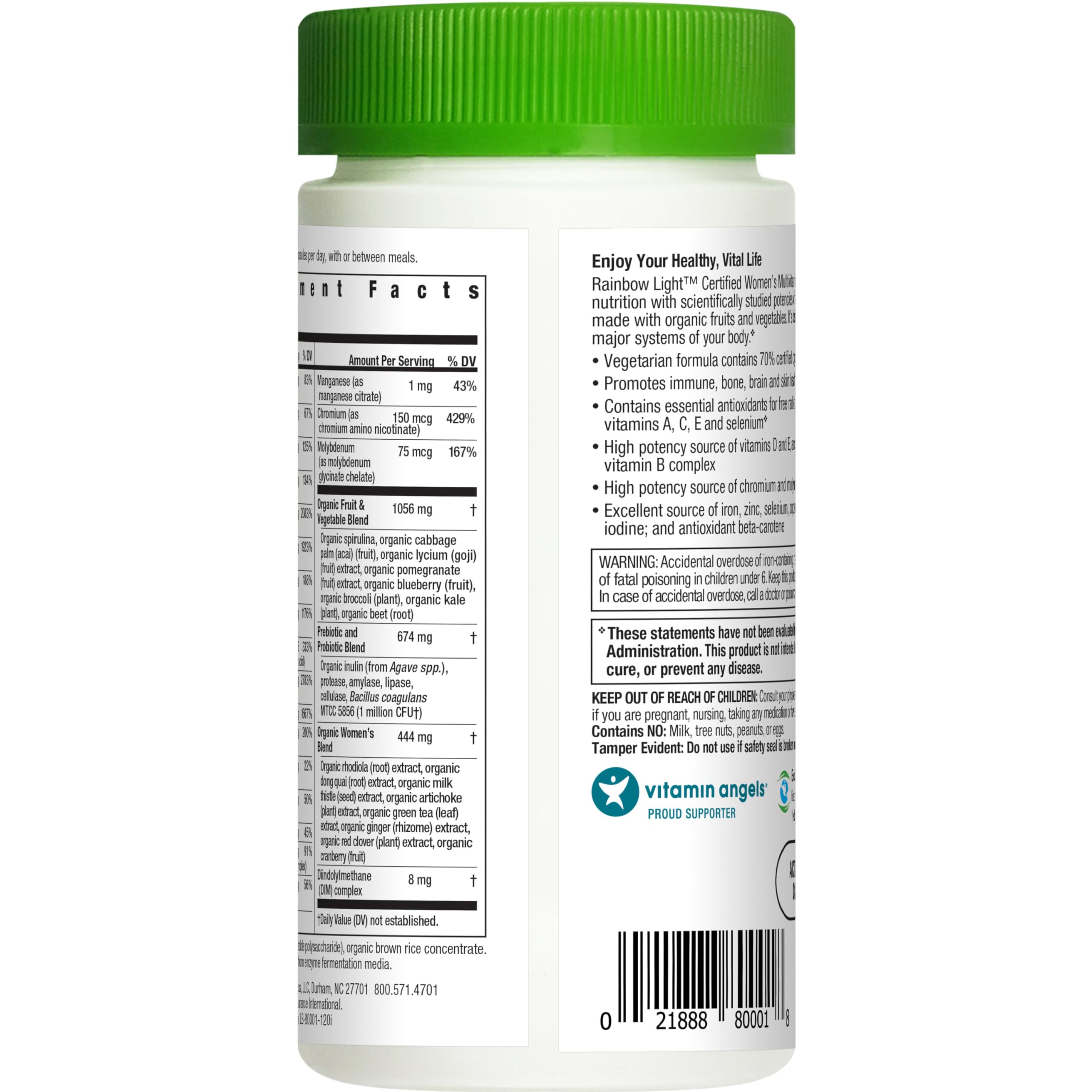 Rainbow Light Certified Women's Multivitamin – 120 Caps (Pack May Vary) – Organic, High-Potency