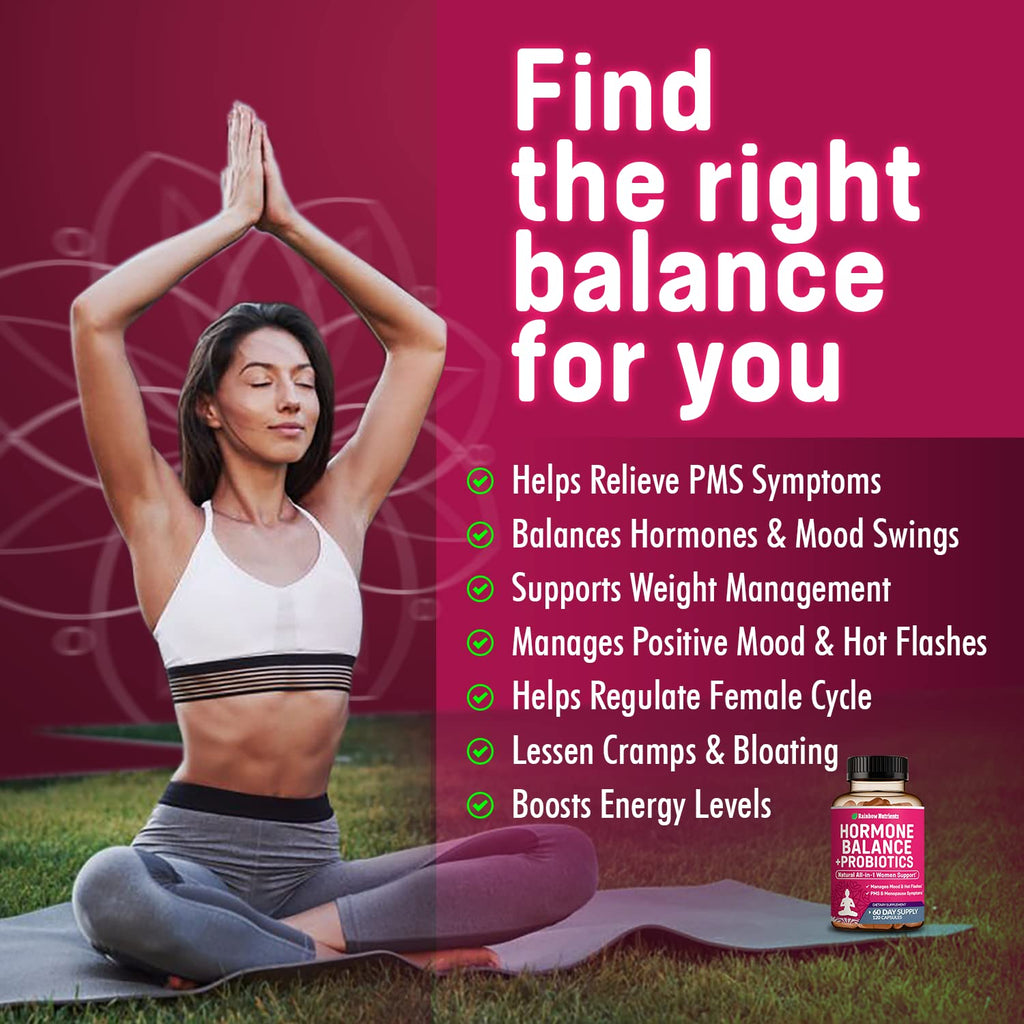 Rainbow Nutrients Hormone Balance + Probiotics for Women | Menopause Support