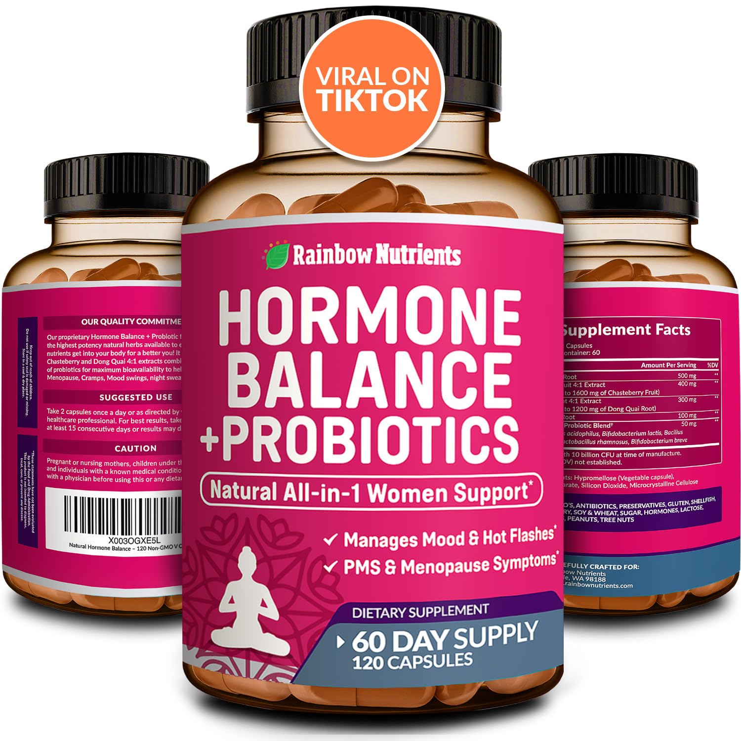Rainbow Nutrients Hormone Balance + Probiotics for Women | Menopause Support