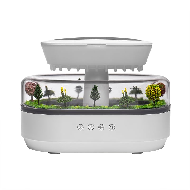Raindrop Essential Oil Diffuser with White Noise – 7 LED Colors, 250ml