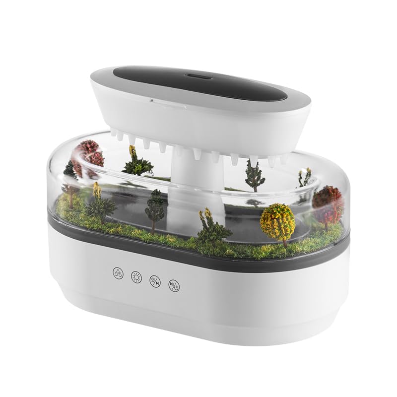 Raindrop Essential Oil Diffuser with White Noise – 7 LED Colors, 250ml
