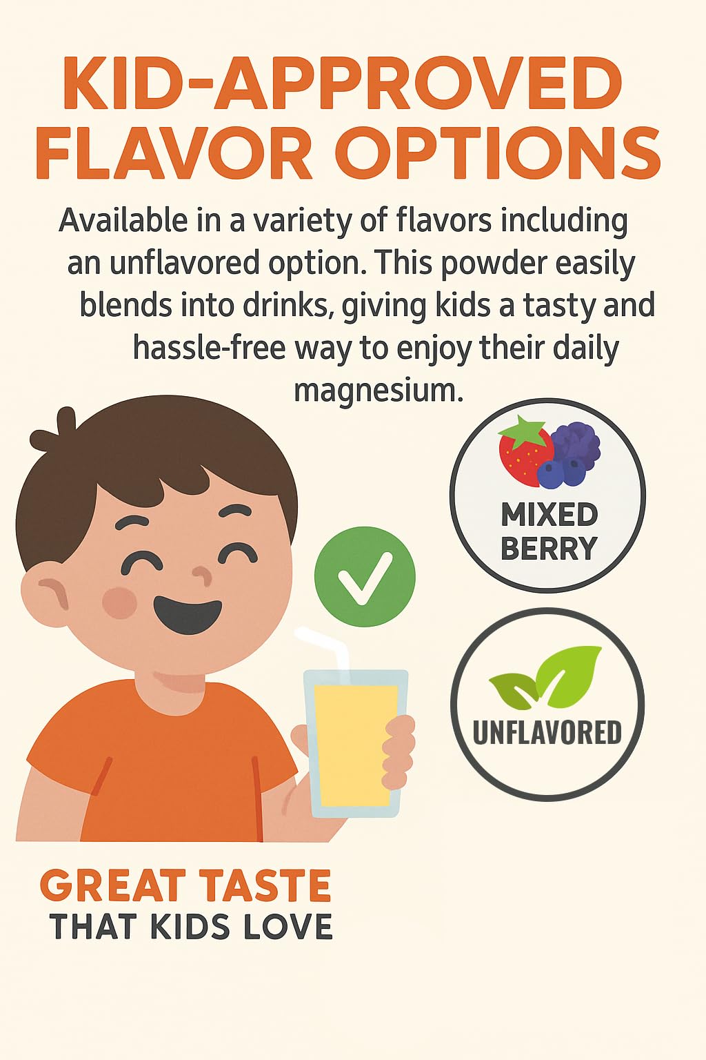 Raise Them Well Mag-Go Kids Magnesium Powder – Constipation Relief, Mixed Berry, 90 Servings