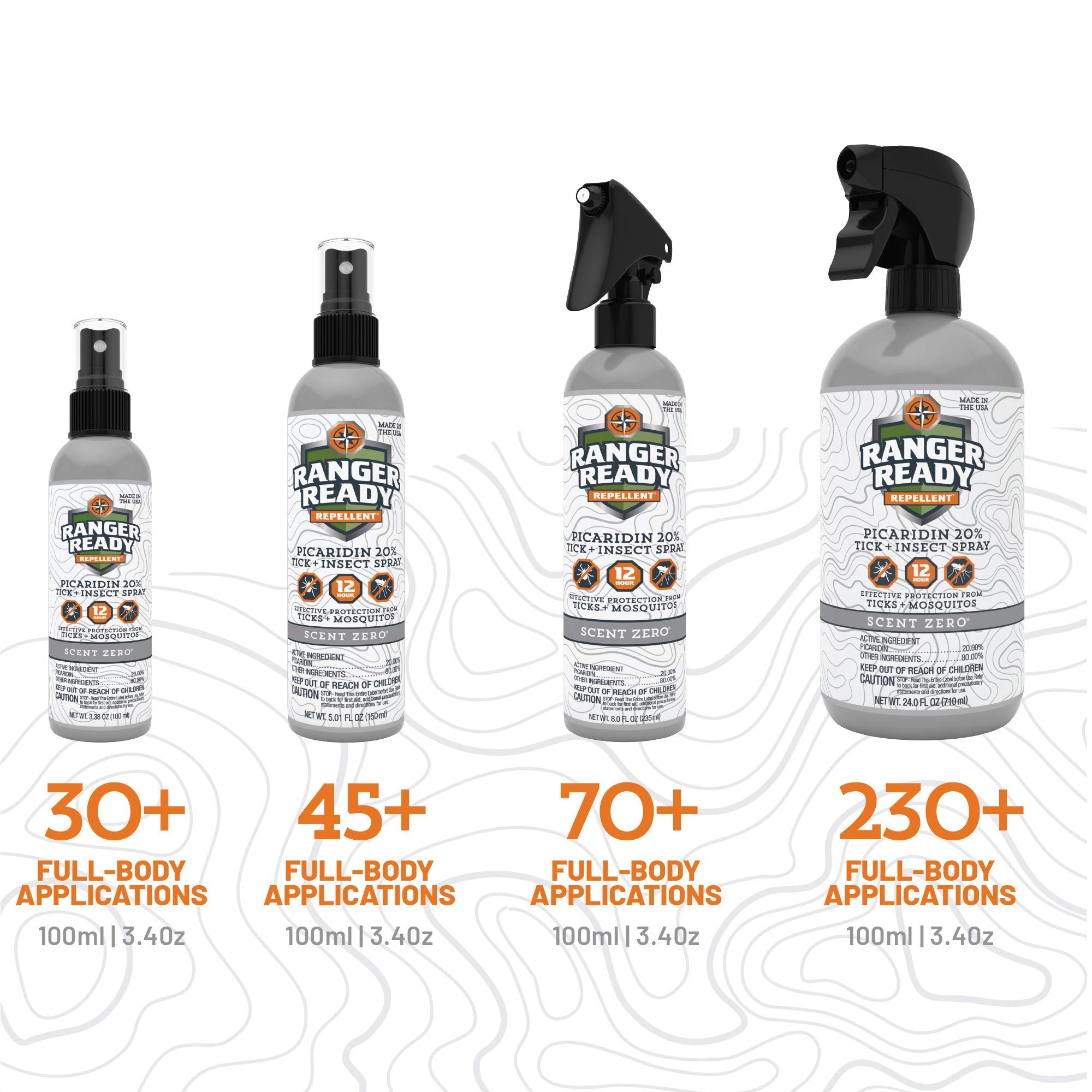 Ranger Ready Picaridin Insect Repellent Spray – Scent Zero, 3.4 oz