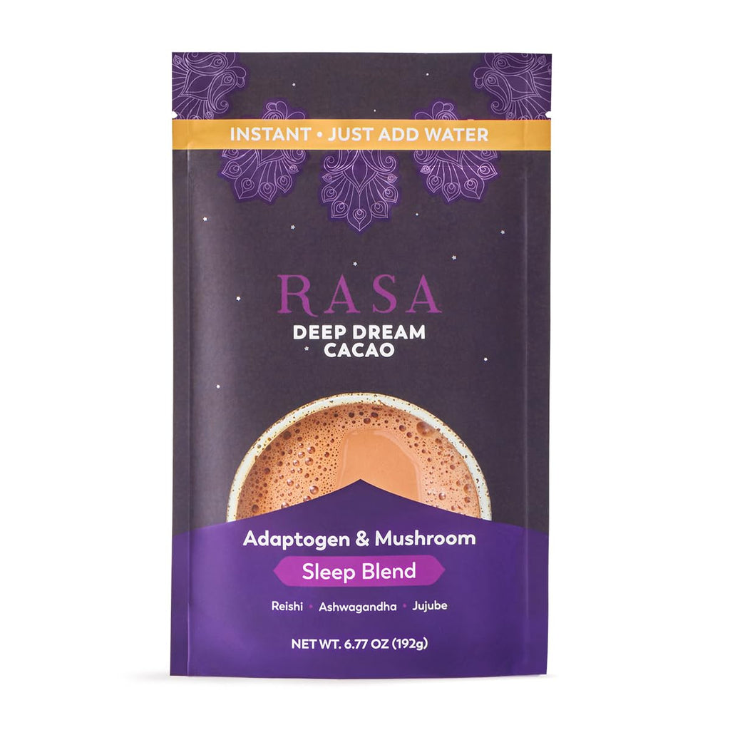Rasa Deep Dream Cacao – Adaptogenic Sleep Blend | Vegan, Gluten Free with Reishi + Ashwagandha + Jujube (6.77 oz / 24 Servings)