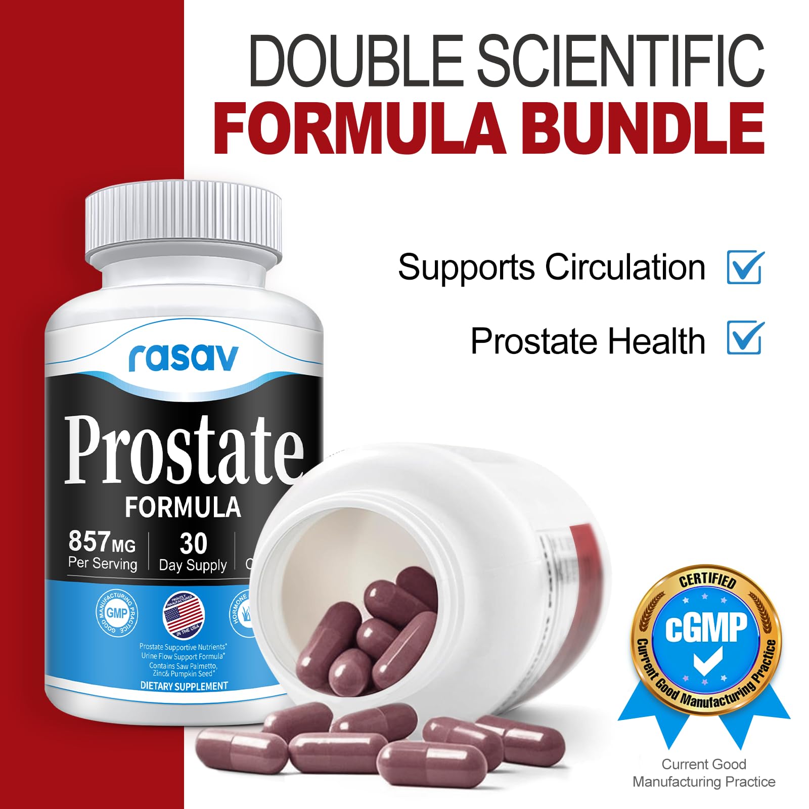 Rasav Prostate & Beetroot Bundle for Men – Saw Palmetto, Pygeum, Beetroot (60 Capsules each)