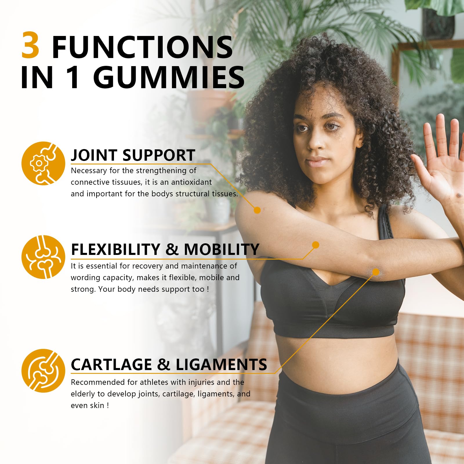 Sugar Free Glucosamine Chondroitin Gummies - Extra Strength 1500mg Joint Support