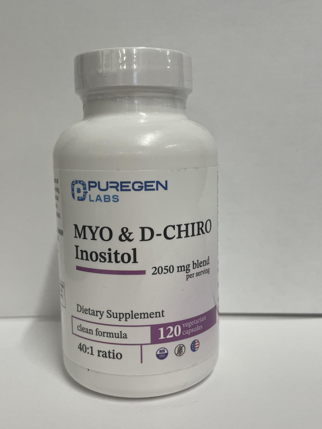 Puregen Labs Inositol Supplement | Myo-Inositol & D-Chiro-Inositol 2050mg (240 Veggie Caps) | Made in USA