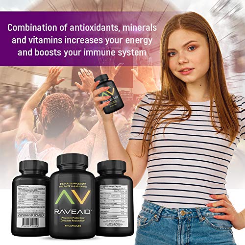 RaveAid Party Recovery Supplement (60 Capsules) – Trusted Since 2011, Jaw Clench Relief & Neurotoxicity Support