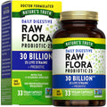 Raw Flora Probiotics with Prebiotics – 30B CFU, 33 Daily Capsules | Vegan, Non-GMO & Gluten Free