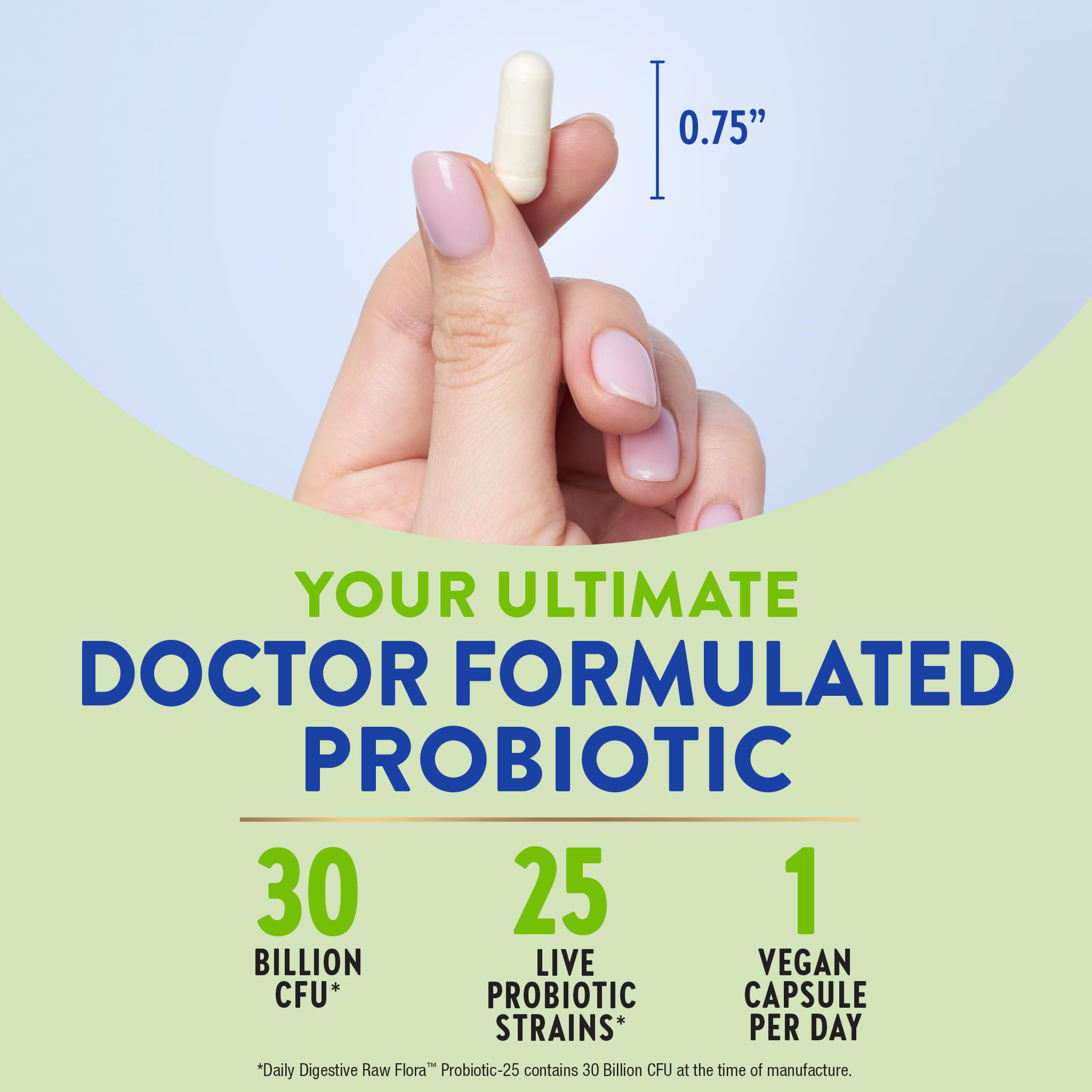 Raw Flora Probiotics with Prebiotics – 30B CFU, 33 Daily Capsules | Vegan, Non-GMO & Gluten Free