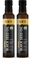 RAWYA Black Seed Oil - Organic Cold-Pressed Nigella Sativa (Turkish Origin) - USDA Organic - 2x250ml Glass
