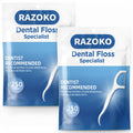 RAZOKO Dental Floss Picks – 500 Pcs Disposable Interdental Toothpicks, Unflavored
