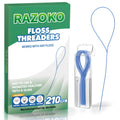 RAZOKO Floss Threaders | Dental Floss Threaders for Braces, Bridges, and Implants |210PCS (Pack of 3)