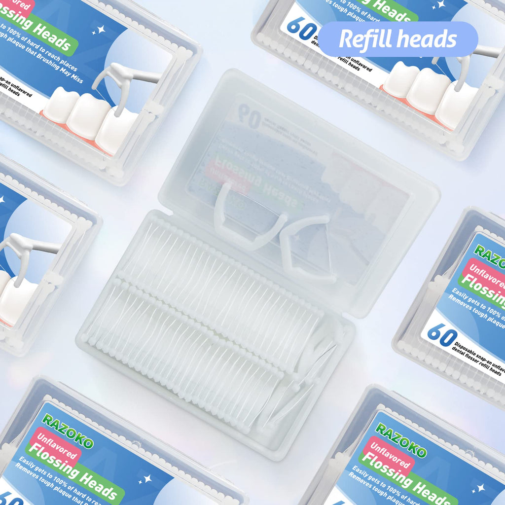 RAZOKO Ultimate Flosser Kit – 2 Handles & 240 Extra Strength Refills